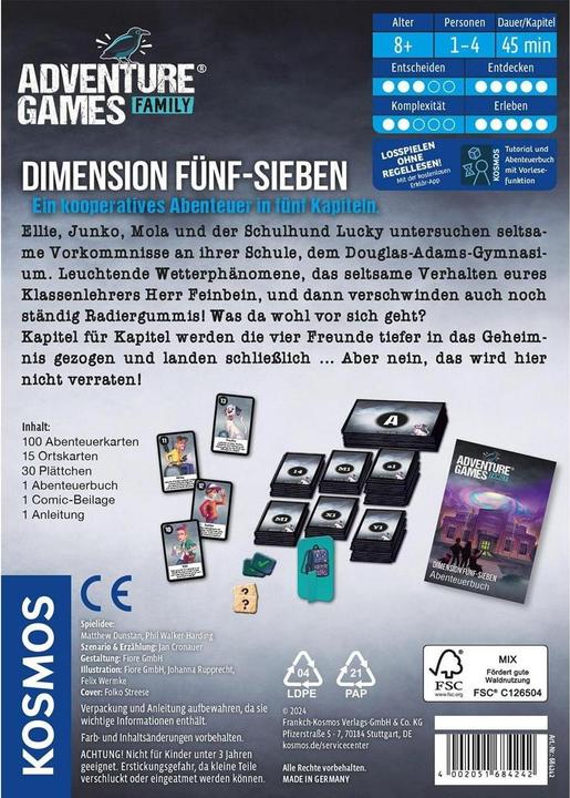 Actual product image Kosmos Adventure Games Family - Dimension Five-Seven (German, 1 - 4 Players)