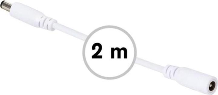 Actual product image HQ Power extension cable with dc connector/ socket - 2 m - white (2 m)