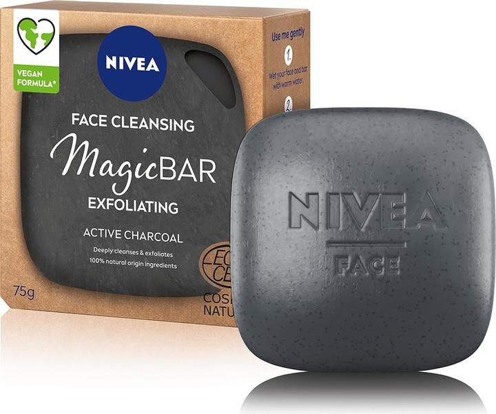 Produktbild NIVEA Naturally Clean Solid Face Cleansing Soap Black Scrub 75g (Gesichtsseife)