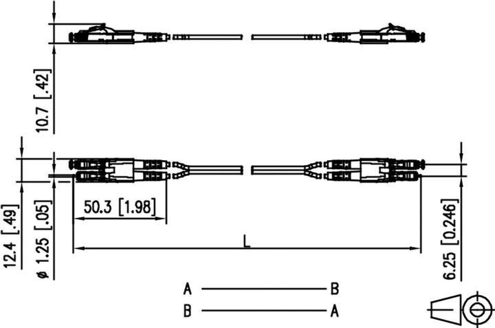 Produktbild Metz Connect 151S1EOJO10E. Kabellänge: 1 m, Lichtleitertyp: OM4, Anschluss 1: 2x SC, Anschluss 2: 2x (CAT6, 1 m)