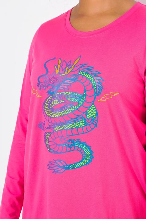 Actual product image Angel of Style T-shirt with dragon pattern and long sleeves (46)