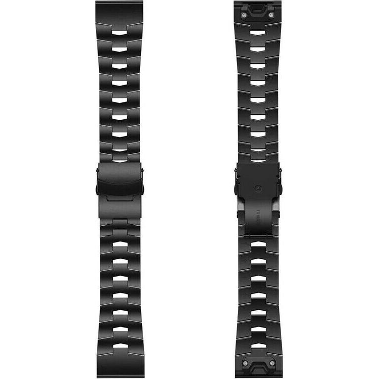 Strap-it Titanarmband (22 mm, Titan, fenix 5), Uhrenarmband, Schwarz