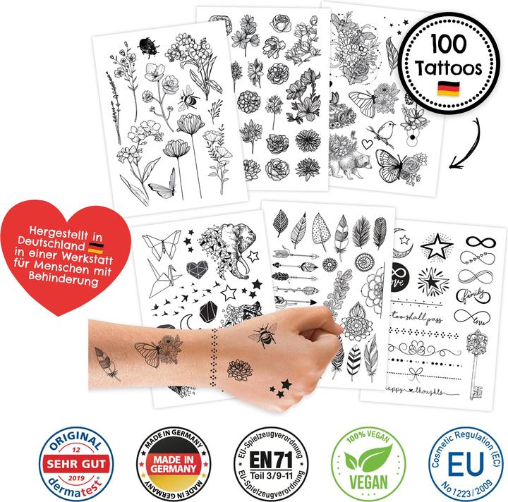 Image du produit Papierdrachen 100 tatouages d'enfants