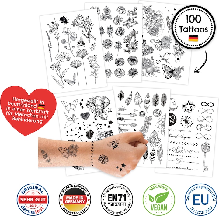 Image du produit Papierdrachen 100 tatouages d'enfants