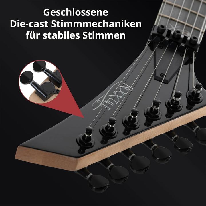 Produktbild Rocktile E-Gitarre mit Singlecoils, Humbucker und Tremolo (E-Gitarre, Ahorn Hals, Lindenholz Korpus, Palisander Griffbrett)