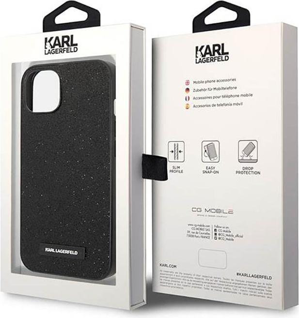 Produktbild Karl Lagerfeld KLHCP14MG2ELK iPhone 14 Plus 6.7 "hardcase black / black Glitter Plaque Logo (Apple iPhone 14 Plus)