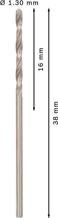 Immagine prodotto Bosch Professional Zubehör Trapano PRO Metal HSS-G, 1,3 x 16 x 38 mm (1,3 mm)