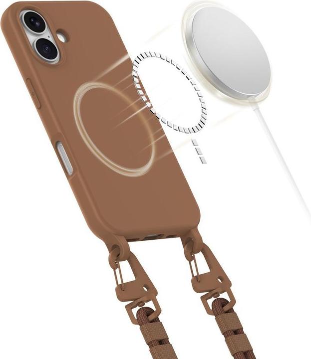 Image du produit Tech-Protect MagNecklace Étui MagSafe avec lanière pour iPhone 16 - Marron