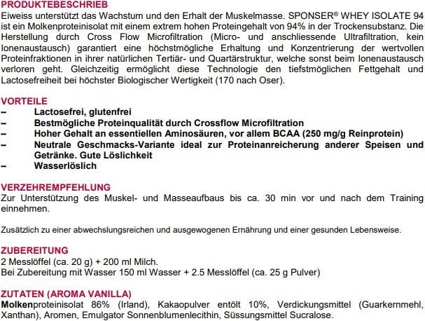 Valeurs nutritives et ingrédients
