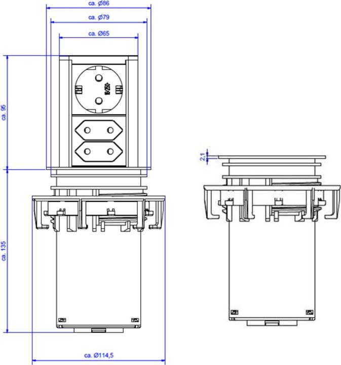Produktbild Bachmann 928.0037 (3x, CEE 7/16, CEE 7/3, 2 m)