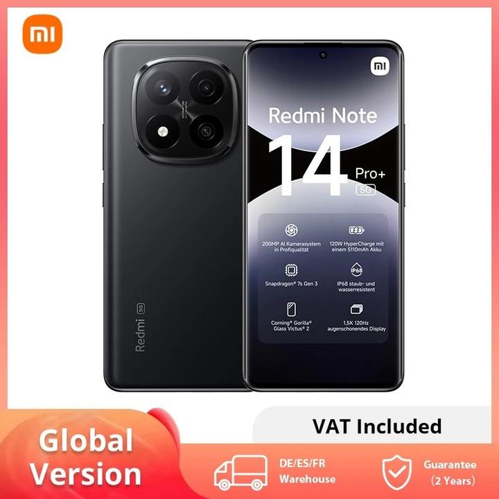 Produktbild Xiaomi Redmi Note 14 Pro+ 5G (512 GB, Midnight Black, Schwarz, 6.67", Dual SIM, 5G)