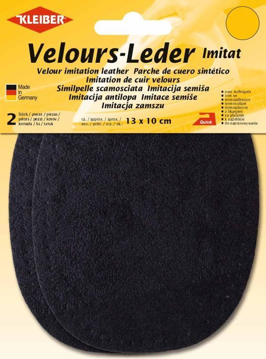 Actual product image Kleiber Oval velour patch, 100 x 130 mm, dark blue (2 x)