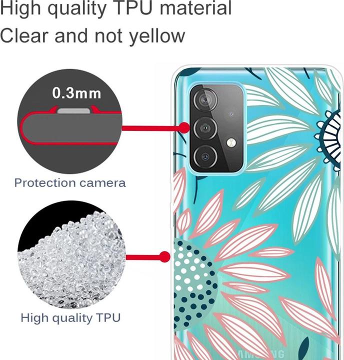 Produktbild König Design Hülle Handy Schutz für Samsung Galaxy A52 4G 5G A52s Case Cover Etui Transparent (Samsung Galaxy A52, Samsung Galaxy A52s 5G)