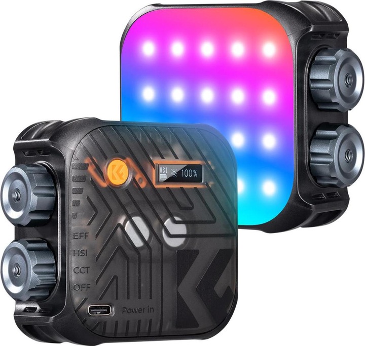 K&F Concept RGB LED Video Light, Built-in 2000mA battery (Black) (Videoleuchte)
