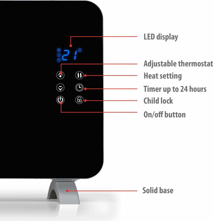 Actual product image ALPINA SPORTS Glass panel heater 230V 2000W (2000 W)