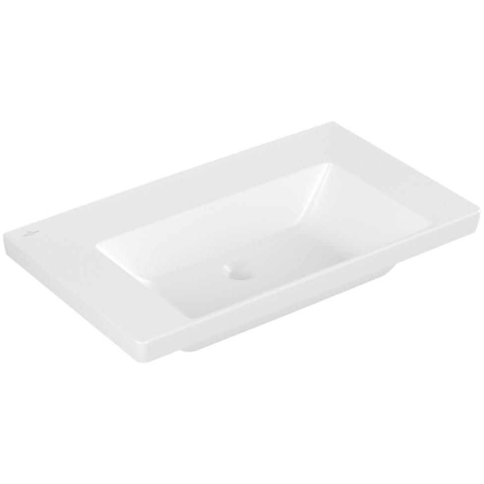 Villeroy & Boch, Waschbecken, V&B Schrankwaschtisch SUBWAY 3.0 800x470mm o ÜL o HL stone white C+ (470 mm, 800 mm)