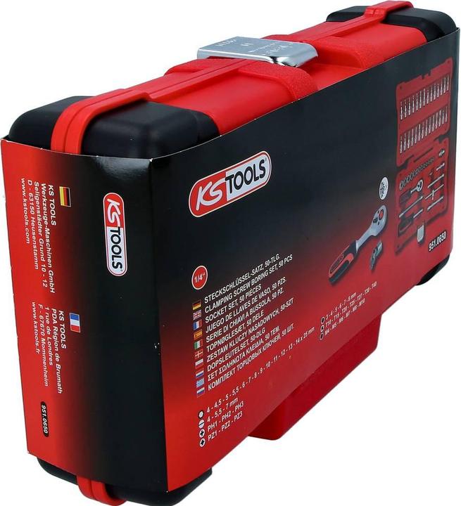 Immagine prodotto KS Tools Set di bussole da 1/4", 50 pezzi, Trazione laterale (1/4")