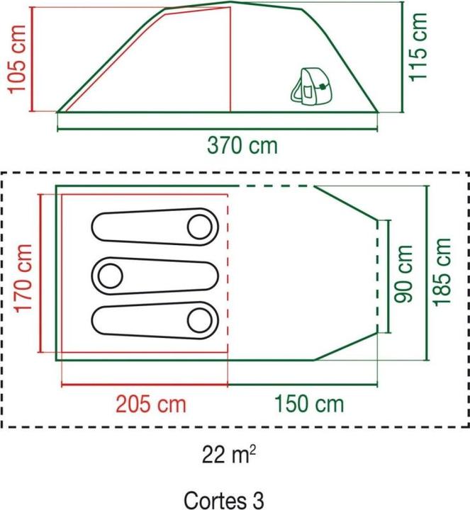 Immagine prodotto Coleman Cortes 3 (Tenda a tunnel, 4.10 kg, 3 persone)