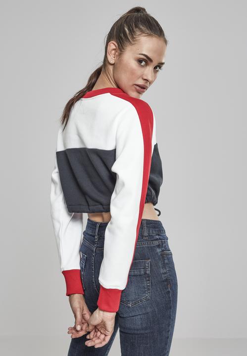 Actual product image Urban Classics Ladies Cropped 3-Tone Stripe Crew (XL)