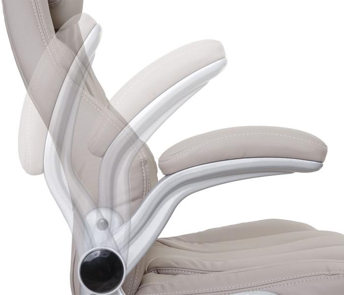 Image du produit Swisshandel24 Chaise de bureau, chaise de bureau fauteuil de direction, similicuir - taupe (48 - 58 cm)