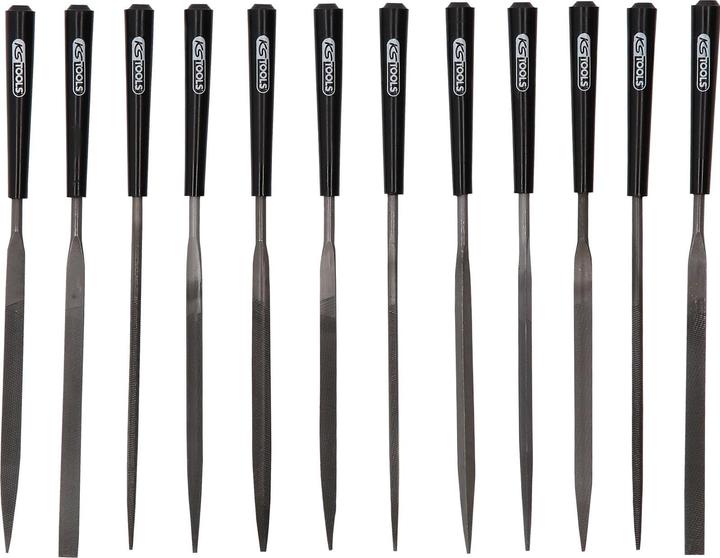 Produktbild KS Tools Nadelfeilen-Satz mit Kunststoffheft. 12-tlg. 140.3 (Hieb 3, 90 mm)