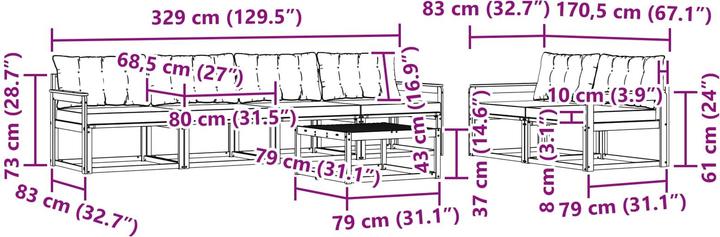 Produktbild vidaXL Outdoor-Sofa