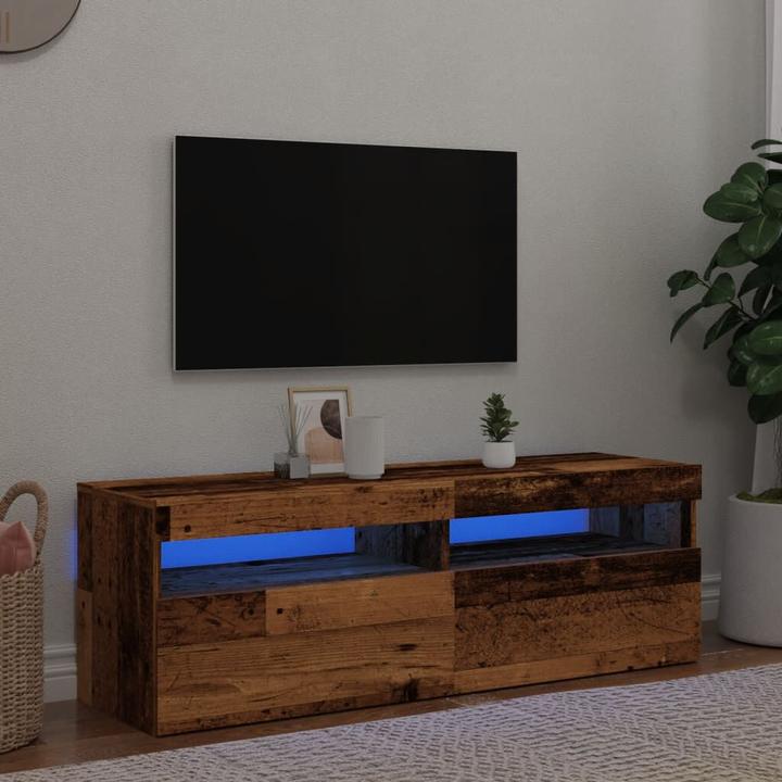 Produktbild VidaXL TV Schrank Lowboard Fernsehschrank Fernsehtisch mit LED Altholz-Optik (120 x 35 x 40 cm)