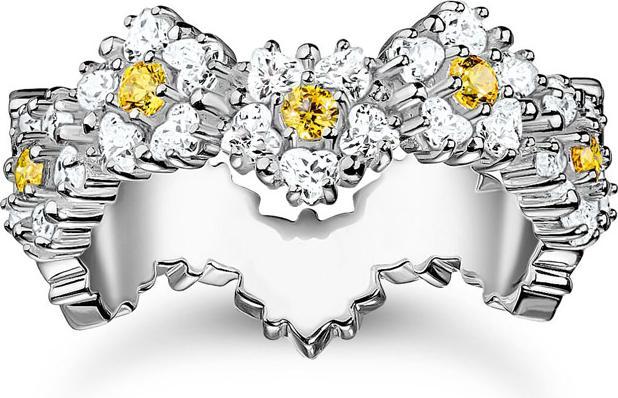 Immagine prodotto Thomas Sabo Ring Blume Lovely Daisy mit Steinen Silber (50, 925 Argento)