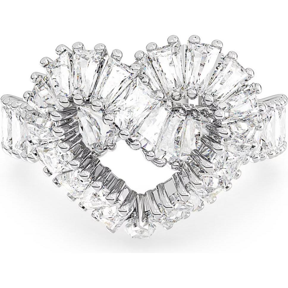 Swarovski, Ring, Matrix Cocktail Ring Verschiedene Schliffe Herz Weiss, (52)