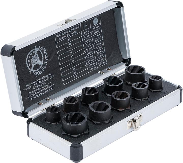 Produktbild BGS Spiral-Profil-Steckschlüssel-Satz / Schraubenausdreher SW 9 - 19 mm 10-tlg.