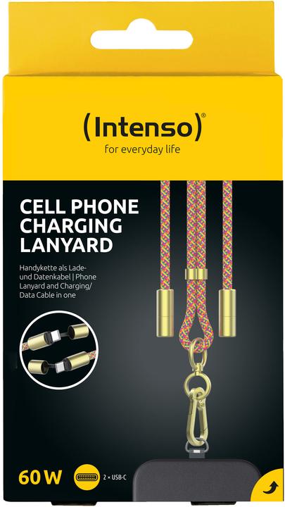 Image du produit Intenso Handykette als Lade- + Datenkabel USB-C bis 1,65m neon mix (1.65 m, USB 2.0, 60 W)