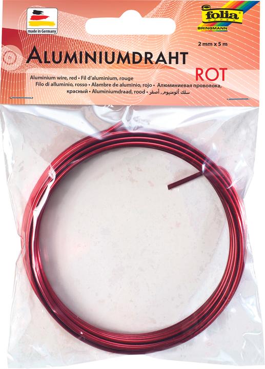 Folia Knutseldraad aluminium rood (5 m)