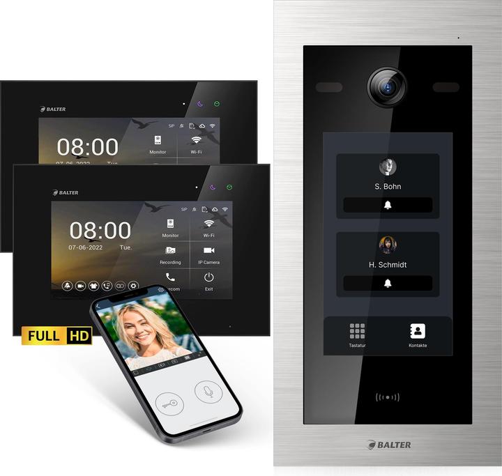 Immagine prodotto Balter EVO-HD Video-Türsprechanlage mit Touchscreen (Cablato, WiFi)