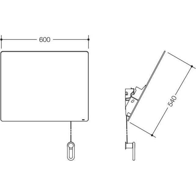 Thumbnail - Hewi, Spiegel, Kippspiegel SERIE 801 600mm breit, 540mm hoch reinweiss