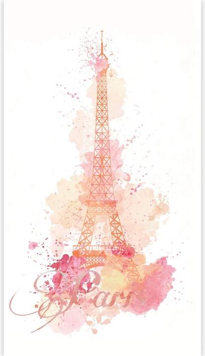 Image du produit Trenddeko Aquarelles de la Tour Eiffel - Vertical (192 x 300 cm)