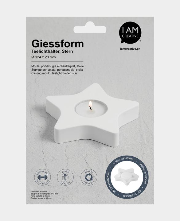 Produktbild I Am Creative Silikon Giessform, Kerzenhalter Stern