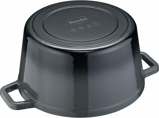 Actual product image Berndes Cocotte casserole B.IRON cast iron round 20 cm 2.5 litres black INDUCTION (Pot, Cast iron, 20 x 10.80 cm)