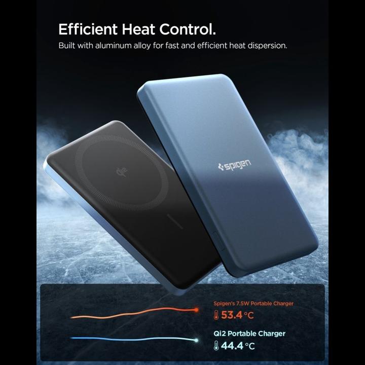 Actual product image Spigen Powerbank EA2205MQ ESSENTIAL MAGSAFE POWER BANK 5000MAH 22.5W QI2 TEAL BLUE (5000 mAh, 22.50 W)