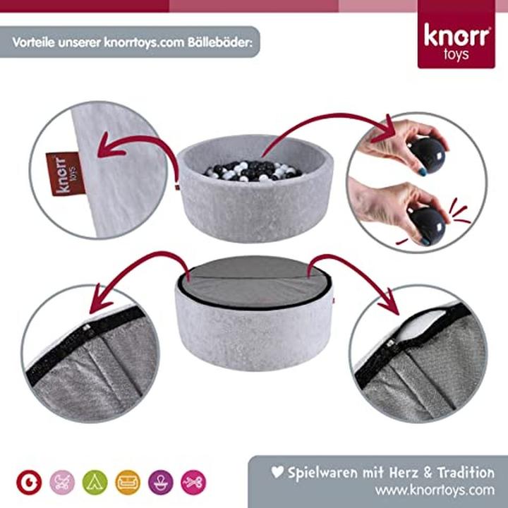Image du produit Knorrtoys Bällebad soft - "Cosy geo grey" 300 balls softcolor' (ca. 6cm Durchmesser)