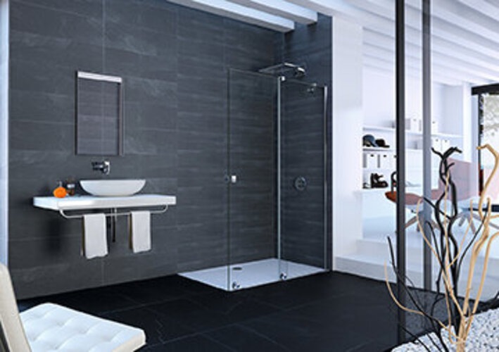 Produktbild Hüppe Xtensa pure Walk-In Gleittür 1teilig, mit festem Segment, Breite:140cm, Anschlag rechts, Sta (211 cm, 88 cm, 22 cm)