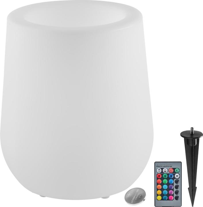 Actual product image tectake LED Flower Pot Luminous Courve Pot with Remote Control (38 x 38 x 44 cm)