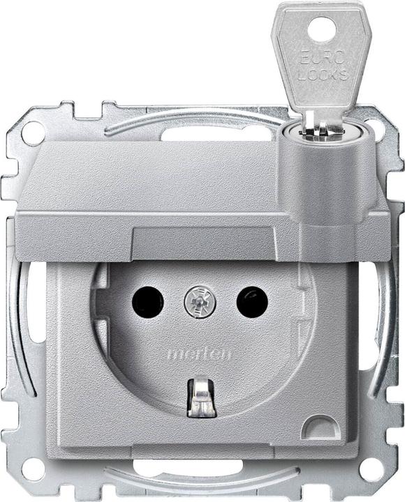 Produktbild Merten SCHUKO-Steckd. m. Klappd., abschl. m. MEG2315-0460