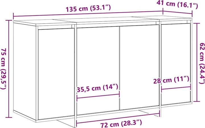 Produktbild vidaXL Sideboard (135 x 41 x 75 cm)