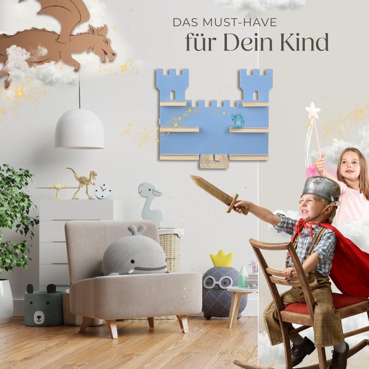 Produktbild tectake Wandregal MyLittleStory Fortress für bis zu 16 Tonies