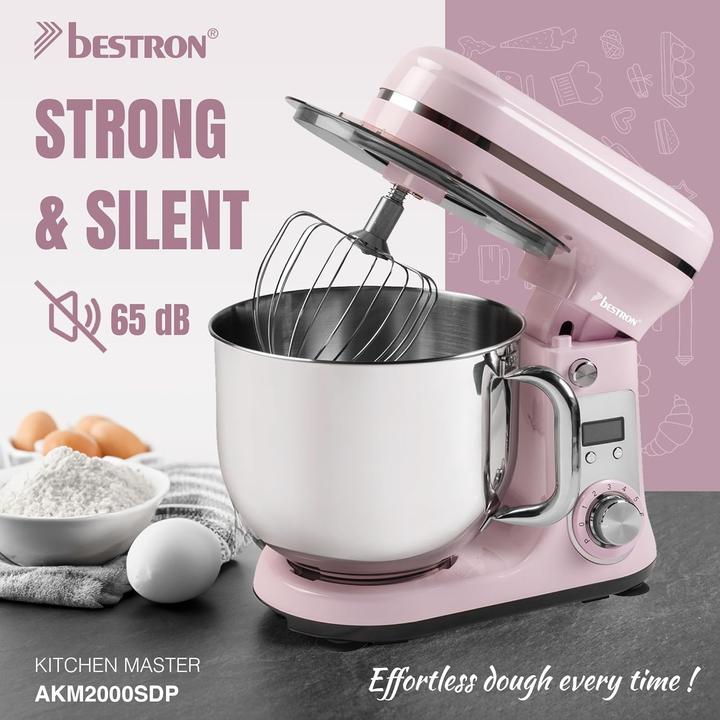 Actual product image Bestron Super Silent 4-in-1 Stand Mixer with DC Motor, 6 Speeds & Pulse Function (1000 W, 6 l)