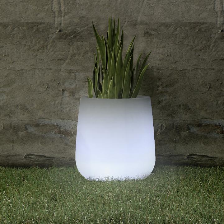 Produktbild Newgarden CAMELIA 40 LED Solar Blumentopf, Pflanzkübel aussen + RGB, Akku, Fernbedienung IP65 (45 lm, IP65)