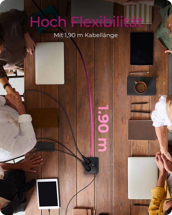 Actual product image Icy Box Tischhalterung (2x, CEE 7/3, 1.90 m)