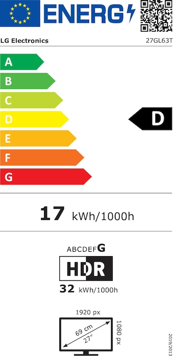 Energie-Label LG 27GL63T-B (1920 x 1080 Pixel, 27")
