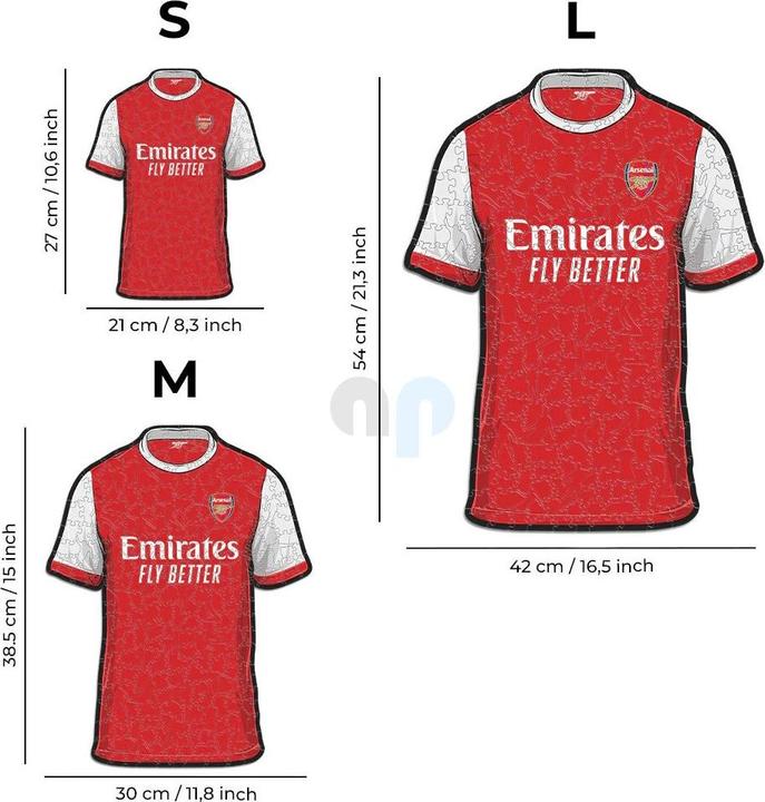 Actual product image Iconic Arsenal FC - Jersey - Wooden Puzzle Size M (270 pieces) (270 pieces)