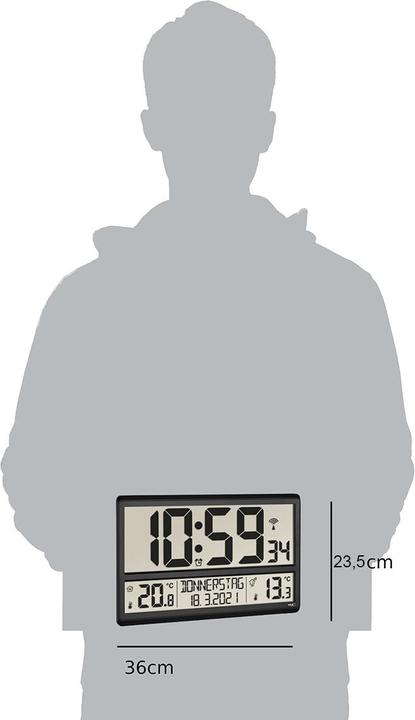 Produktbild TFA Digitale Funk-Wanduhr mit Aussentemperatur